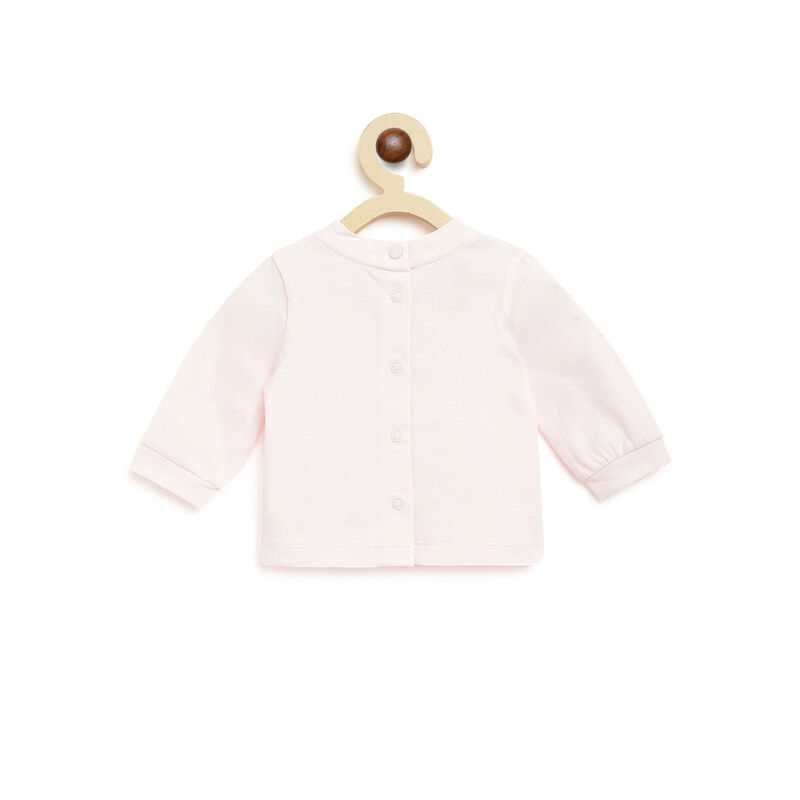Infant Light Pink Printed 2 Pc Set Baby Smock with Leggings image number null